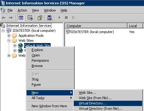 Microsoft Iis 6 Virtual directory