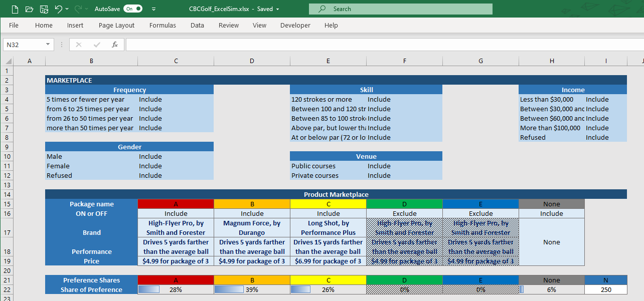 Excel Market Simulator