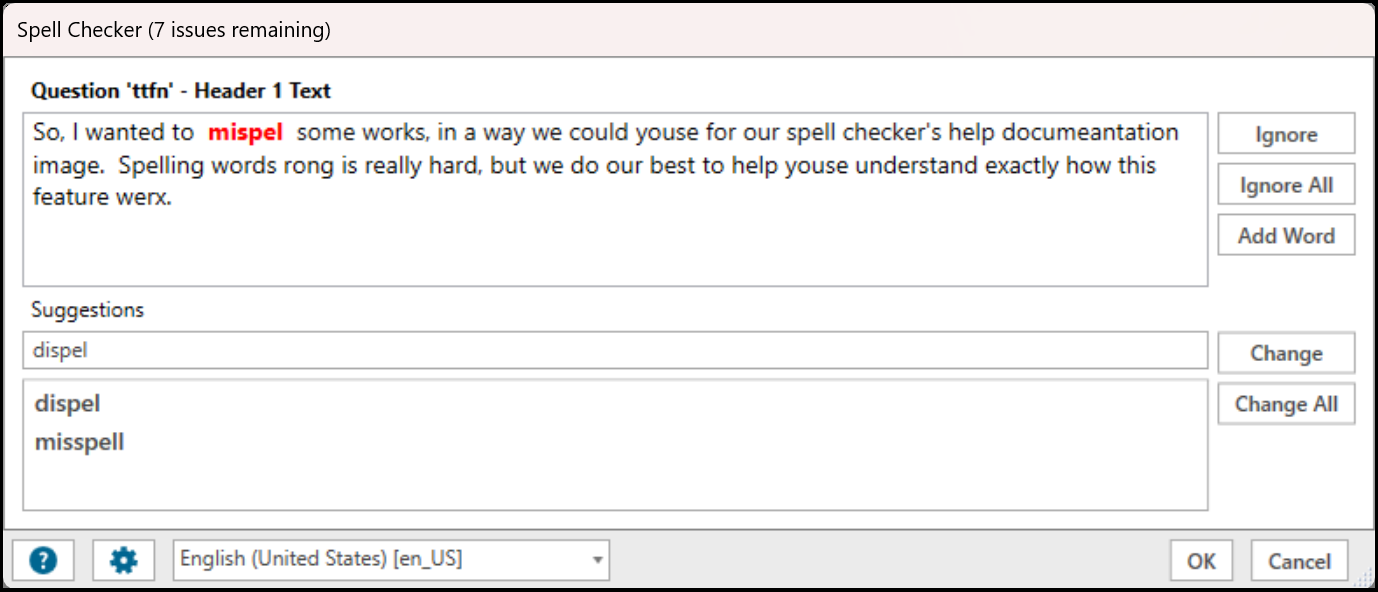 SpellCheck Window